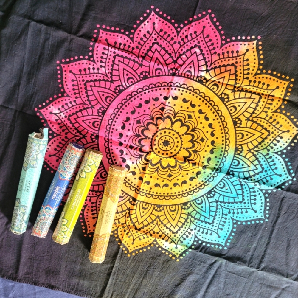 Tie Dye Tapestry with Incienses